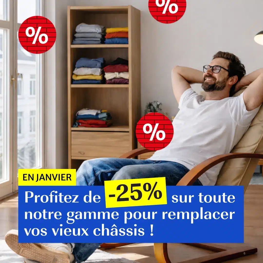 visuel action réduction 25% janvier sur toute la gamme châssis williams